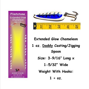 Extended Glow Chameleon 1 oz. Daddy Casting Spoon.